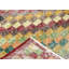 Tapis unique en laine noué à la main des années 1960 de 4 pi x 7 pi en rouge / brun / vert