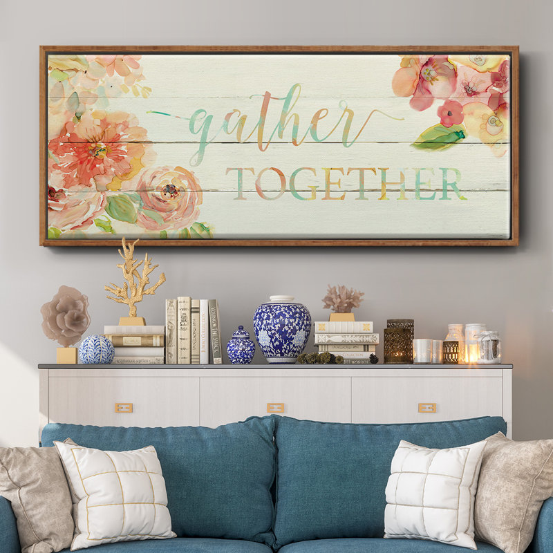 «Gather Together», toile encadrée, H 12 po x l 30 po