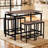 Charmaigne 5-Piece Modern Industrial Dining Set Bar Set | Compact Table & Stools with Space-Saving Design for Dining/Breakfast Nook-1215558365