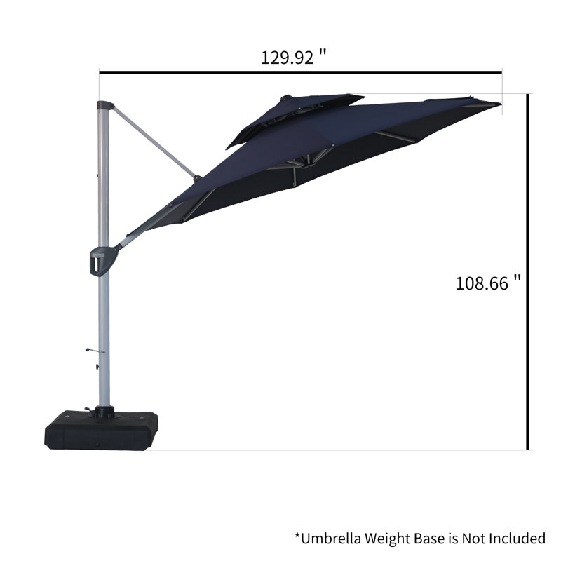 Parasol en porte-à-faux 129,92 po Rosealie, Bleu marine