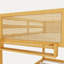 Lit superposé simple au-dessus d'un lit simple avec tablettes de rangement, lit superposé bas avec garde-corps en rotin, naturel-596845988