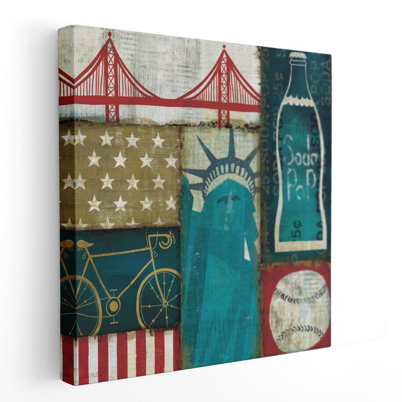 American Pop I - reproduction d'art sur toile, H 40 po x l 40 po