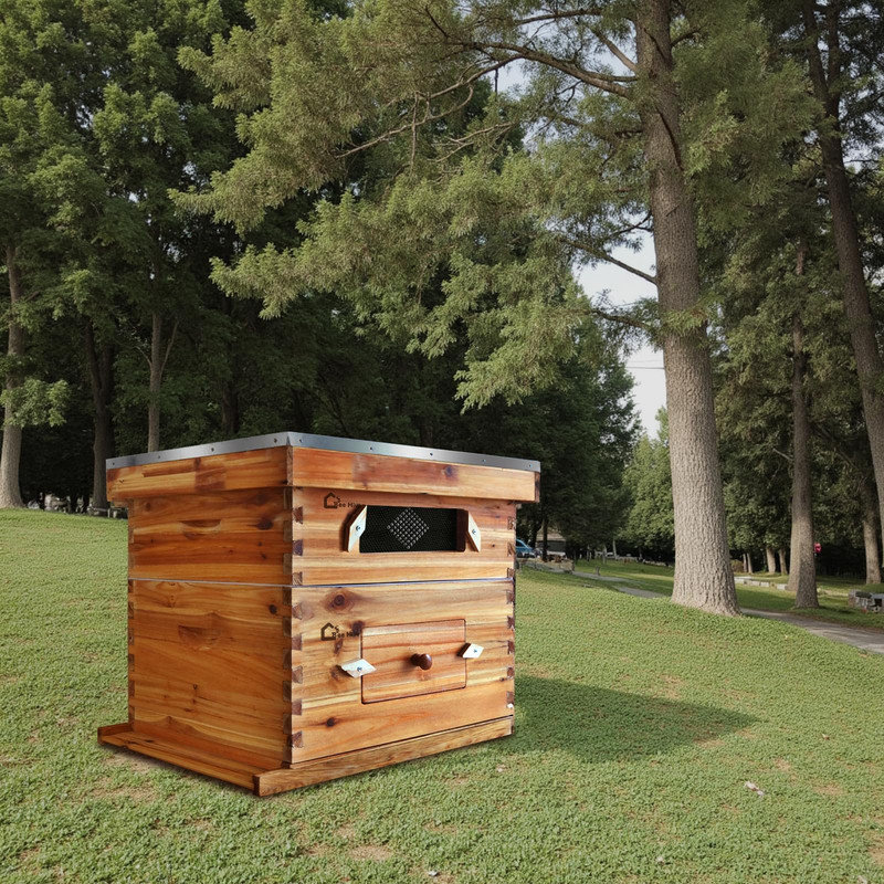 Complete Cedar Beehive Starter Kit – 10-Frame, Wax-Coated, 2 Boxes