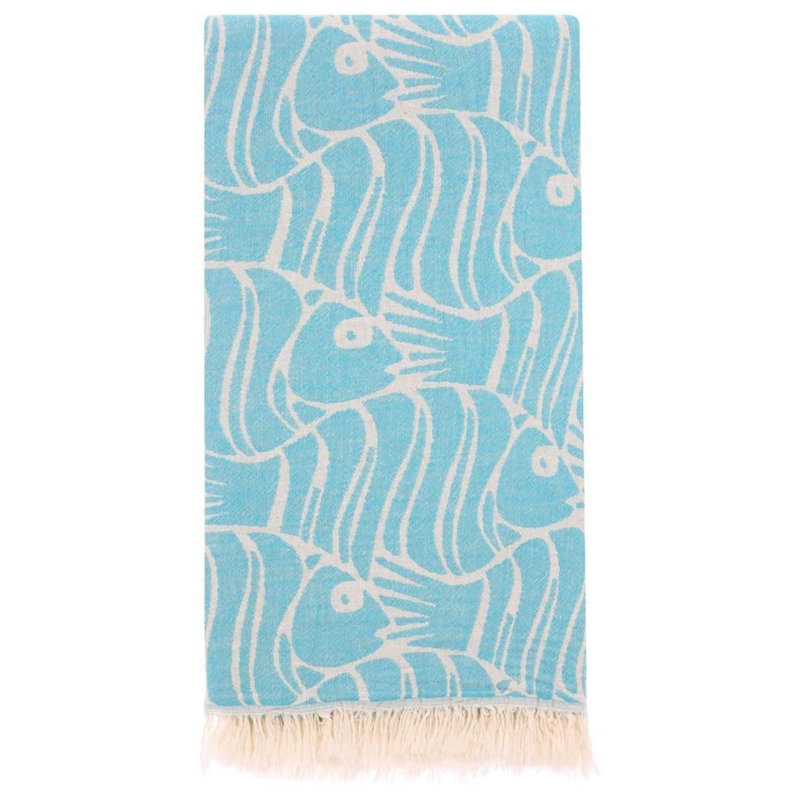 Appleby Turkish Cotton Lightweight Beach Towel, Blue