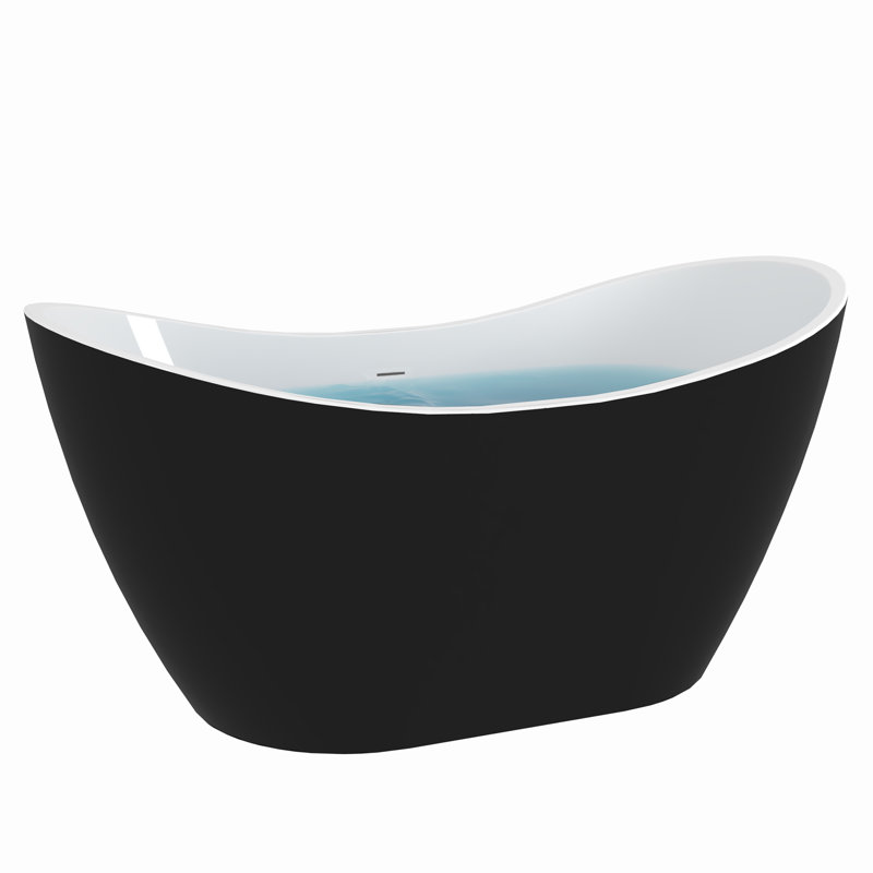60" x 27" Freestanding Soaking Acrylic Bathtub