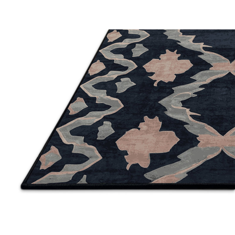 Tapis gris soyeux et moelleux, Carré 8 pi