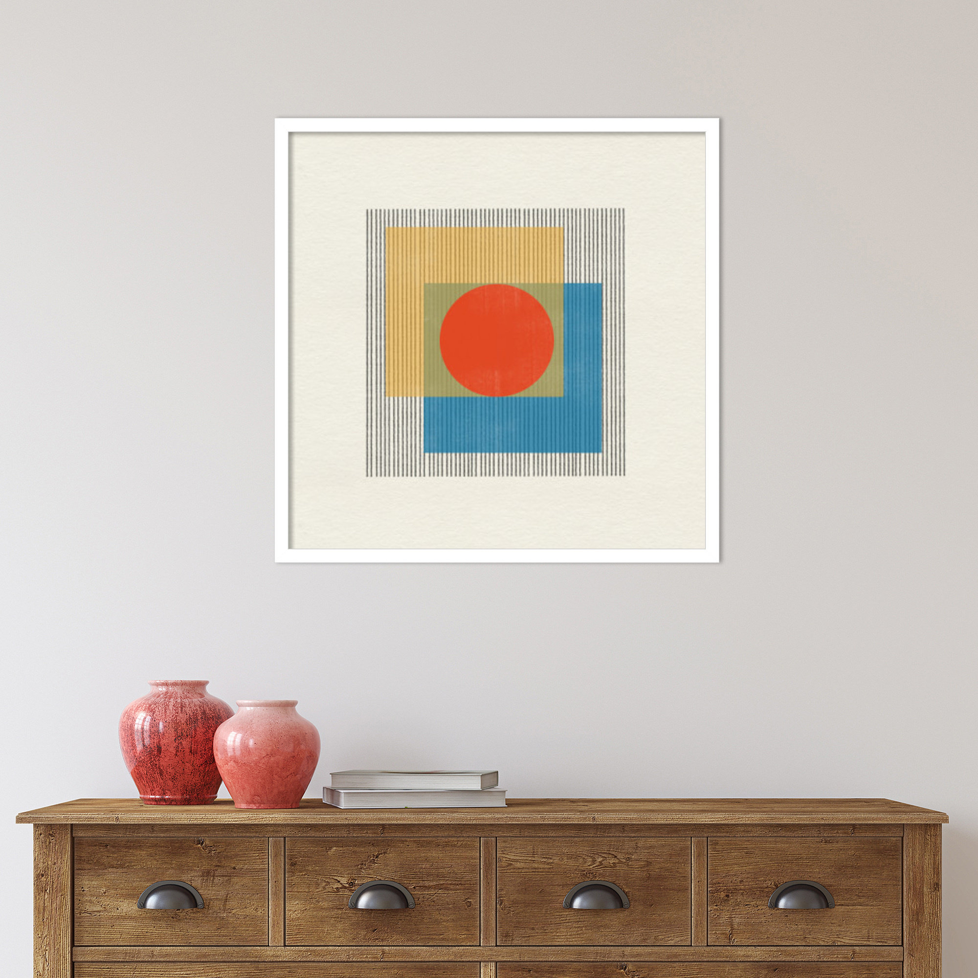 Midcentury Modern Object No 3 by Miuus, 25" H x 25" W x 1" D, White