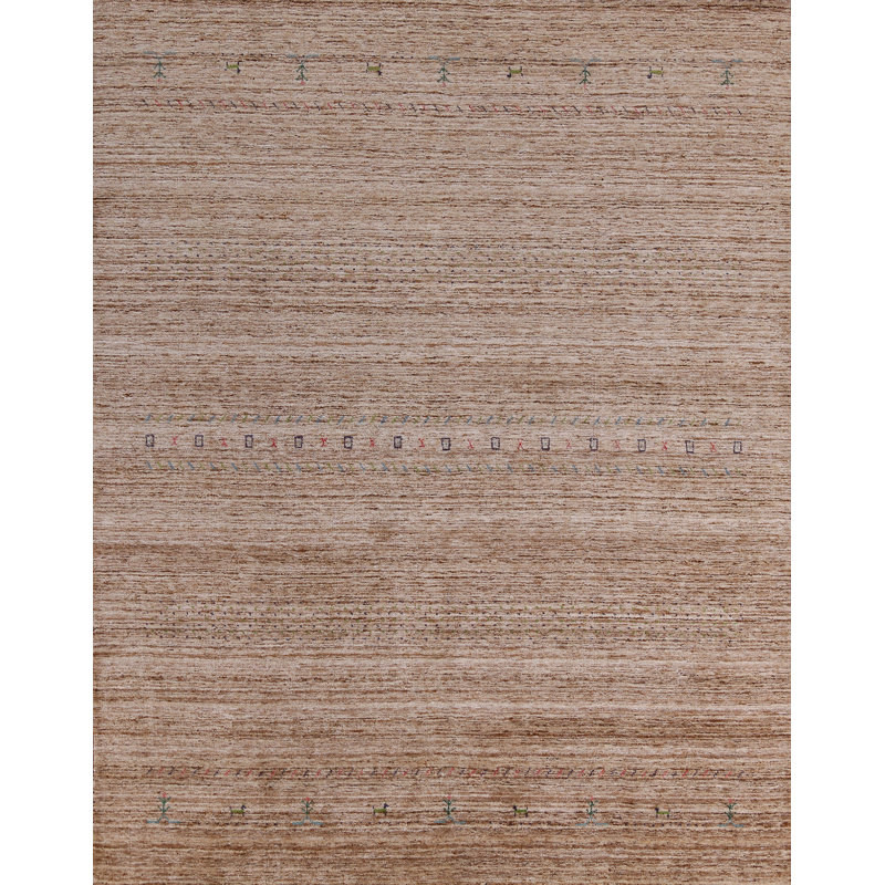 Tapis en laine Camel Gabbeh 8 x 10 po