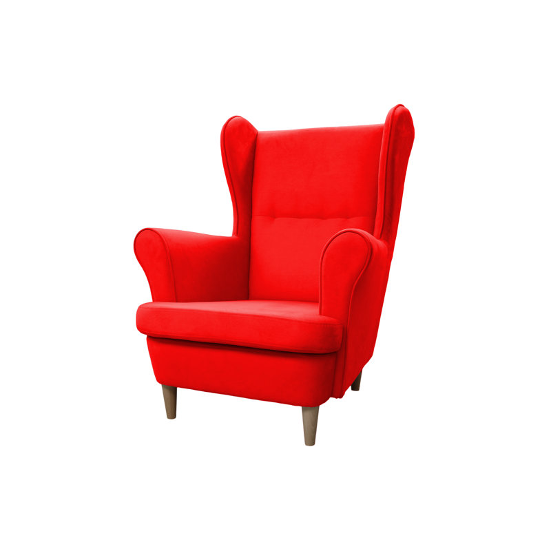 Sanson Upholstered Wingback Chair, Red