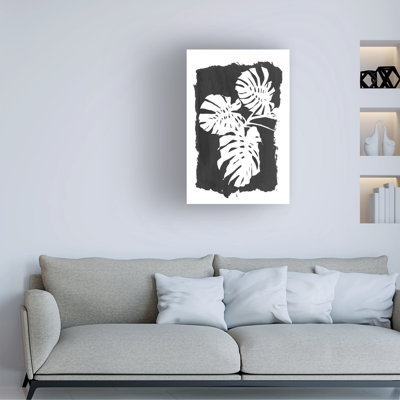 Art sur toile Amini54 Black Monstera Leaves