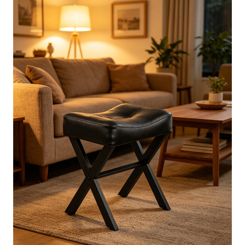 Tabouret de coiffeuse en cuir 18 po