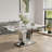 Luxury 64 Inch Faux Marble Dining Room Table With Mirrored U Shaped Base-105529710