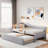 Upholstered L-shaped Upholstered Daybed With Pop Up Trundle-381346046