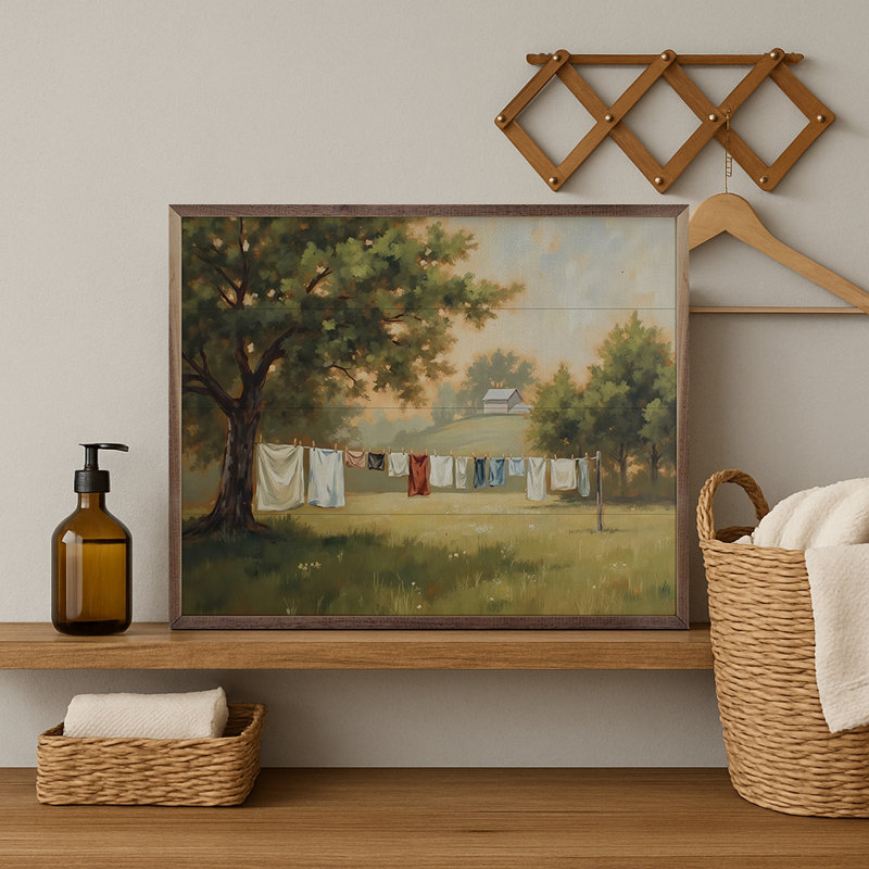Drying Laundry On The Line, 24" H x 30" W