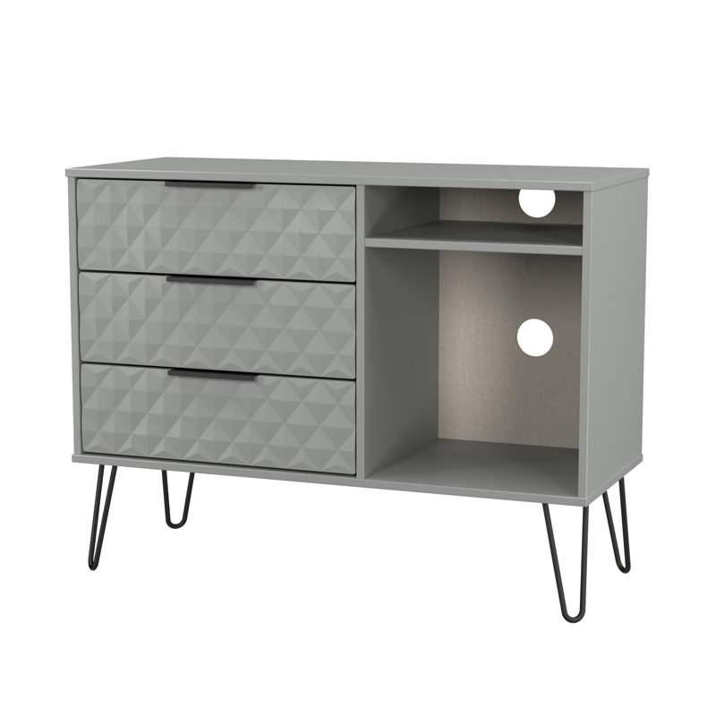 Tarkio 3 Drawer TV Unit, Grey