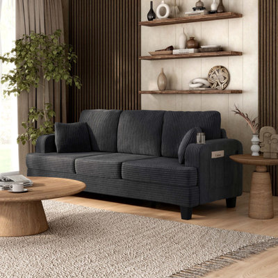 Luka Chenille Sofa With Cup Holders And Usb Ports