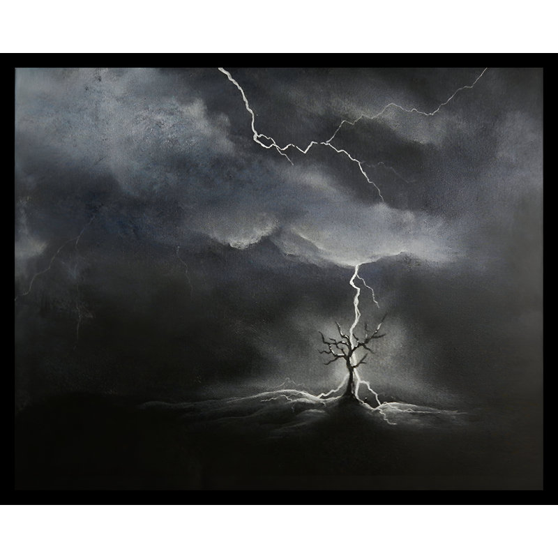 " Lightning " by Ed Capeau, 10.5" H x 12.5" W, Black Framed Paper, No Mat