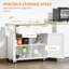Îlot de cuisine sur roulettes 41 po, blanc - tablettes réglables et espace de rangement mobile