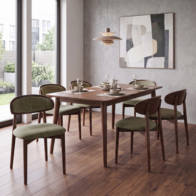 Chaise de salle à manger nordique en tissu à dossier incurvé