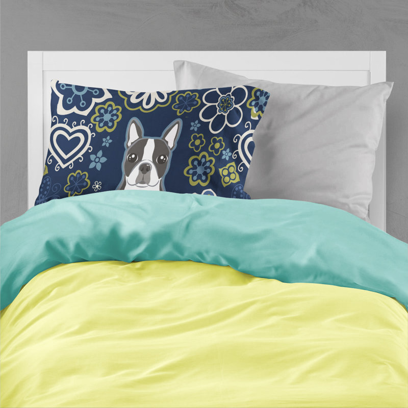 Taie d’oreiller floral, Boston-terrier