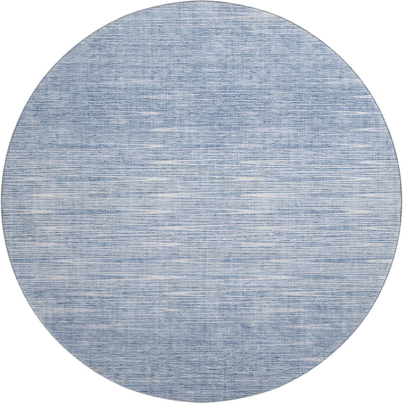 Premium Machine Washable Prisco Denim Rug, Round 8'