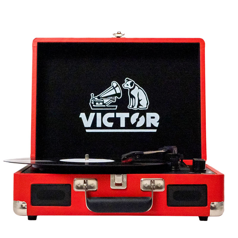 Tourne-disque portatif avec Bluetooth, Rouge