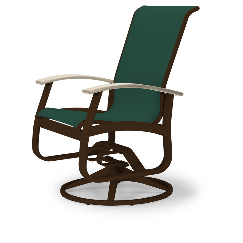 Chaise de patio pivotante Askar, Vert forêt 22D Sunbrella® vert, Désert P60, Kona texturé
