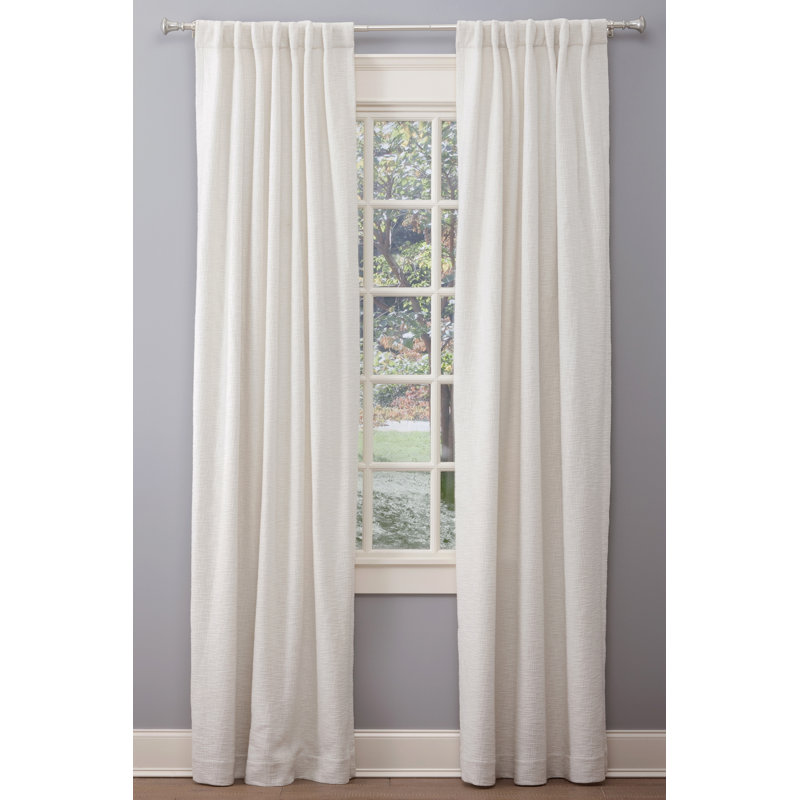 Boucle Room Darkening Curtain, Indigo, 50"W x 96"L