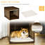 Table de bout Brown Dog Crate. Porte amovible, lit à coussin en mousse pour petits et moyens chiots. Verrou, intérieur, table de ventilation - Chiens coussinés