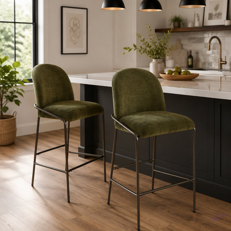 Ensemble de 2 tabourets de bar Galen, Vert