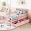 Lit plateforme rose avec garde-corps et rangement-1695113273-1695113274