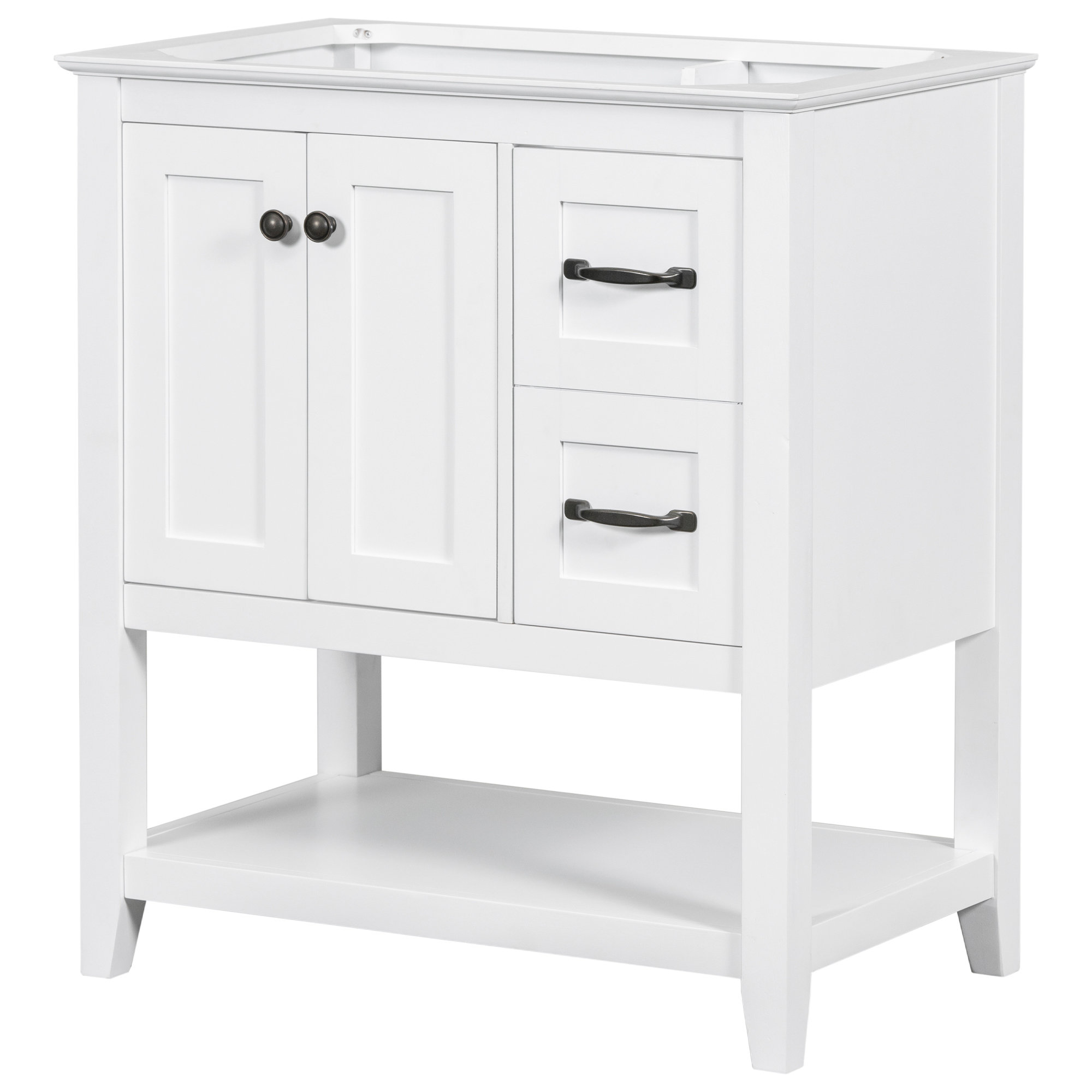 awesomeview Modern Bathroom Cabinet Base with Multi-Functional Drawer ...