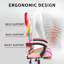 Ebern Designs Adjustable Reclining Ergonomic Faux Leather Swiveling PC & Racing Game Chair with Footrest-739421479