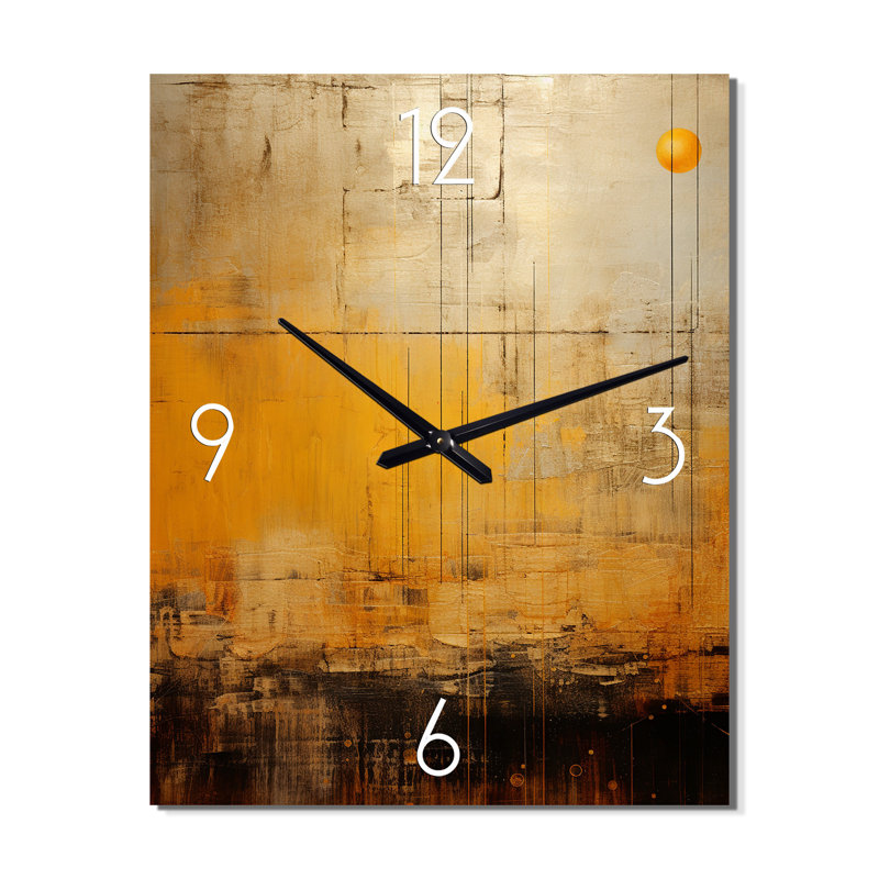 Full Moon Rustic Memories - Modern Geometric Wall Clock Oversized, 32" H x 16" W x 1" D