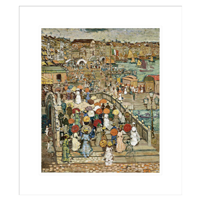 «Ponte della Paglia» par Maurice Brasil Prendergast, impression giclée sur cadre, H 20,4 po x l 17,75 po