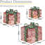 Set Of 3 Light-Up Christmas Gift Boxes With 50 Warm White LED Lights Battery-Powered Xmas Decor Red With Green Ribbon