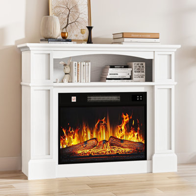 Russel Lark Manor 2000W Electric Fireplace with LED Storage Shelf
