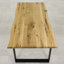 Norman Oak Unfinished Solid Wood Top Metal Base Dining Table-1530349332-1530349331
