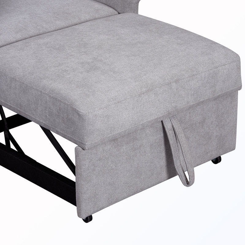 Chenille Convertible Sleeper Sofa, Gray