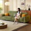 Coussin en chenille vert-685692368-685692372