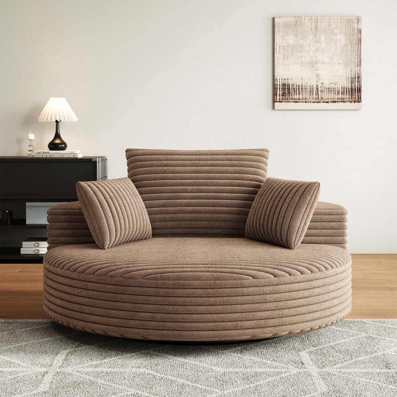 Canapé simple en éponge en velours côtelé de 55 po Fontanez, H 35 po x l 55 po x P 55 po, Velours côtelé vert