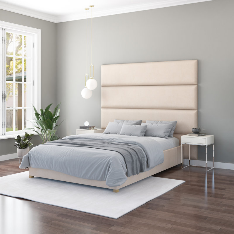 Natalia 45cm x 210cm Upholstered Wall Paneling, Beige