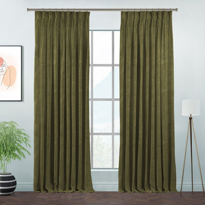 Pinch Plate Room Darkening Extra Long & Extra Wide Decorative Curtain - Single Panel