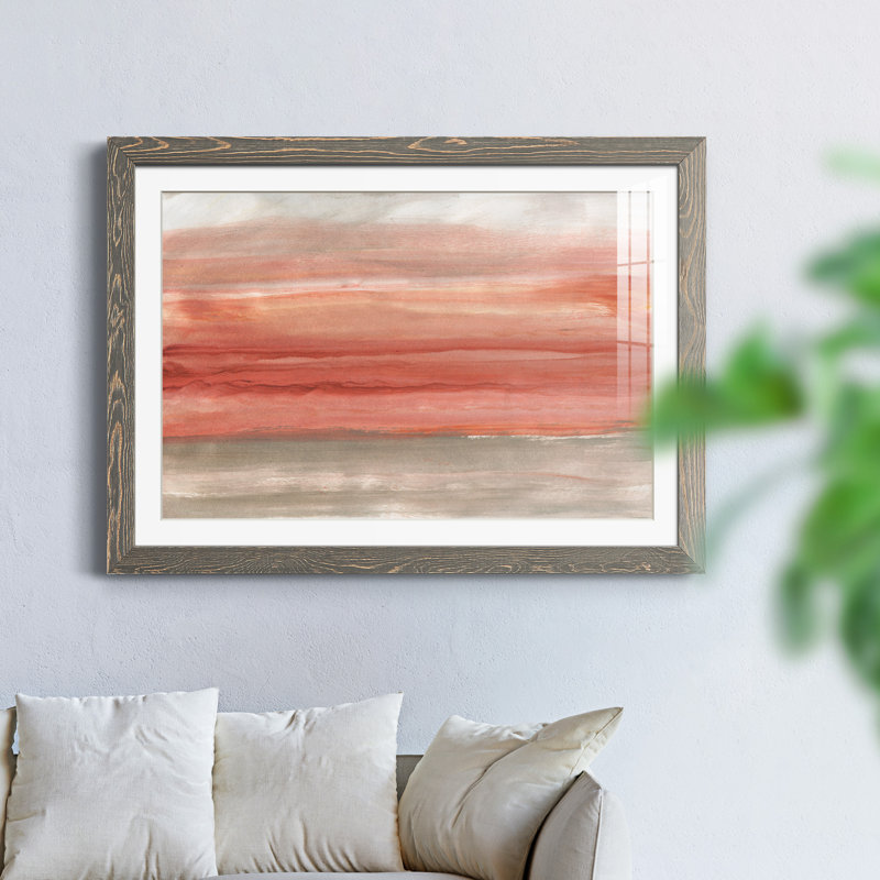 Ciel Oasis - peinture encadrée, Encadré gris, H 37,5 po x l 27,5 po x P 1,5 po