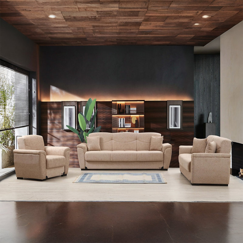 Fauteuil Everly, Mélange de polyester et de nylon beige