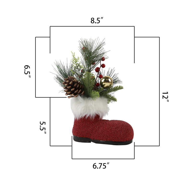 Botte de Noël perlée H 8,5 po x 12 po Xmas Mix