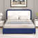 Bed Frame, Upholstered Platform Bed with Curved Headboard, Classic Color-Block Design, Soft Rounded Corners, No Box Spring Required, Easy Assembly