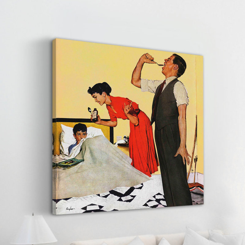 Reproduction d’art sur toile tendue, "take your medicine" par george hughes, H 32 po x l 32 po