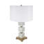 Marble Cube Table Lamp with Gold Base and Body