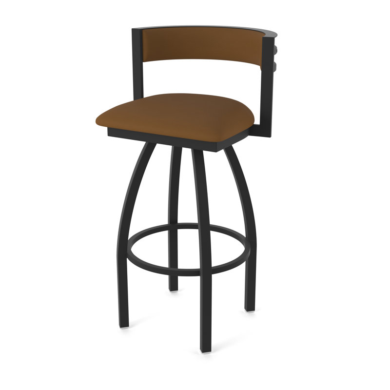 Tabouret Artémis, Noir froissé, Tabouret de bar (siège d'une hauteur de 36 po), Vinyle - chaume Canter